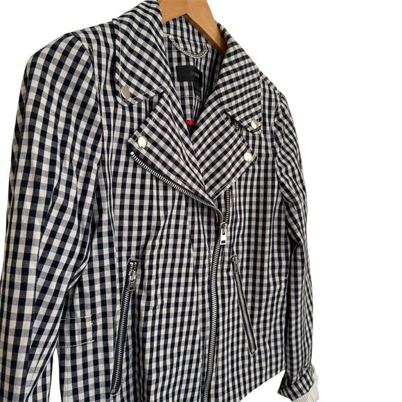 J. Crew Black and White Checkered Motto Jacket - Picture 5 of 9